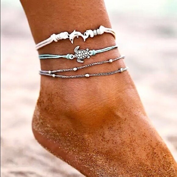 Urban Outfitters Jewelry - “Saltwater Life” SeaTurtle/Dolphin Anklet/Bracelet